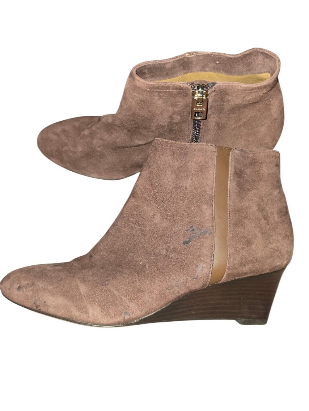 Coach Maya suede wedge booties in mahogany. - Picture 2 of 9
